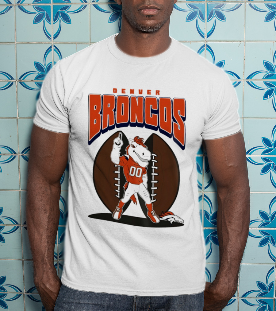 Denver Broncos 2026 Mascot Miles And Football T-Shirt