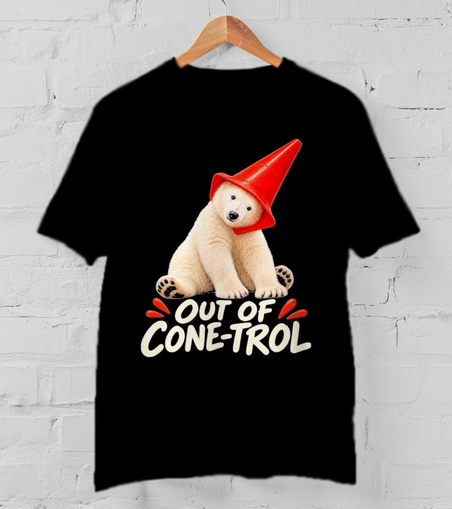 Out Of Cone Trol Polar Bear Traffic Cone Viral T-Shirt