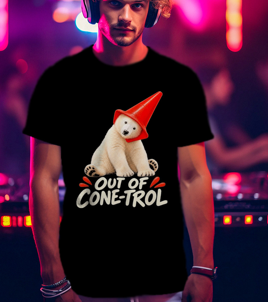 Out Of Cone Trol Polar Bear Traffic Cone Viral T-Shirt