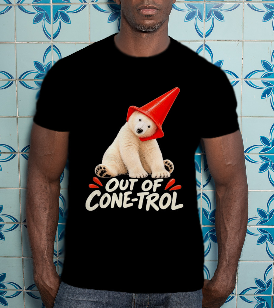 Out Of Cone Trol Polar Bear Traffic Cone Viral T-Shirt