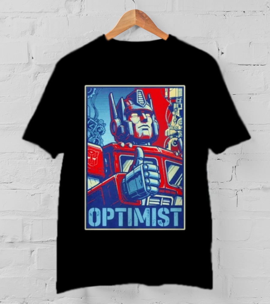 Optimus Prime Optimist Transformers Art Thumbs Up T-Shirt