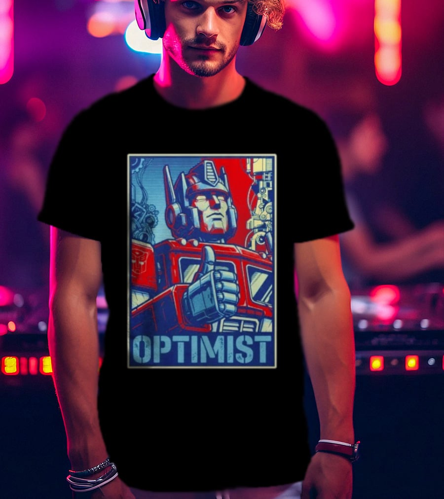 Optimus Prime Optimist Transformers Art Thumbs Up T-Shirt