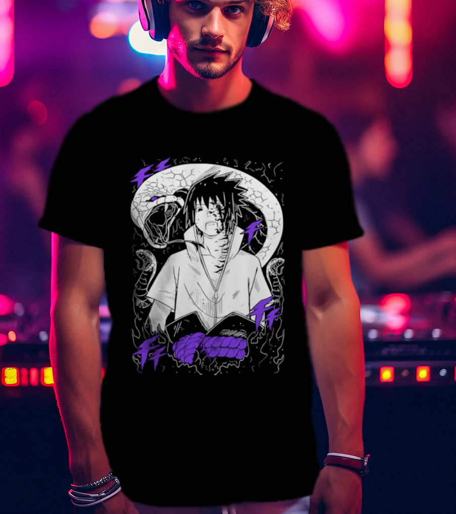 Sasuke Uchiha Orochimaru Snake Naruto Susanoo Mangekyo Sharingan T-Shirt