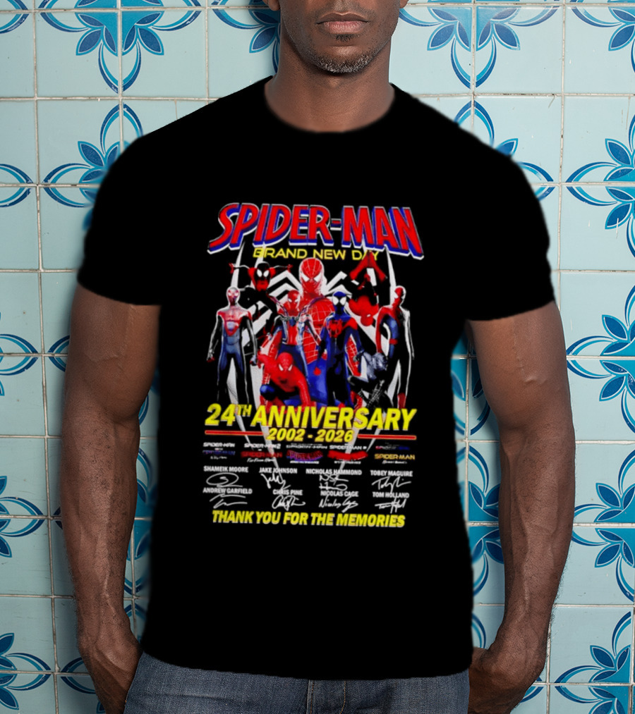 Spider Man Brand New Day 24th Anniversary 2002 2026 Thank You For The Memories T-Shirt