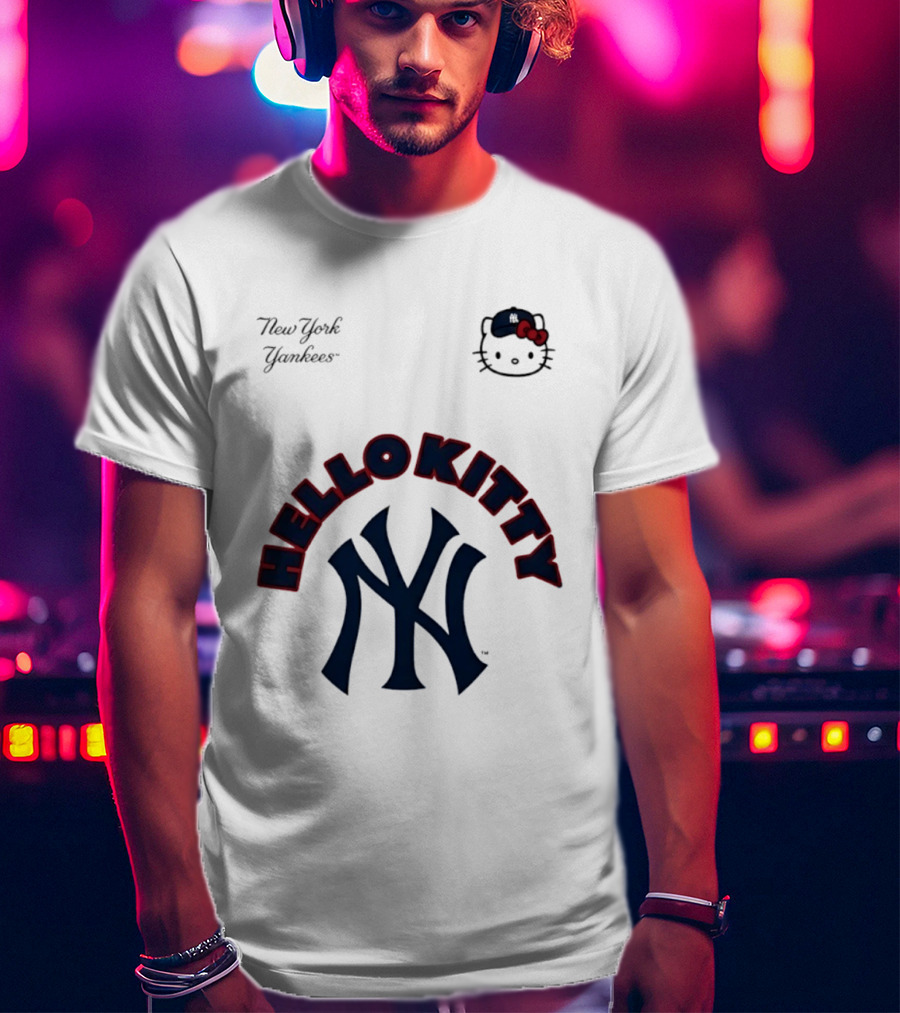 New York Yankees Hello Kitty Collaboration August 22 Yankee Stadium T-Shirt