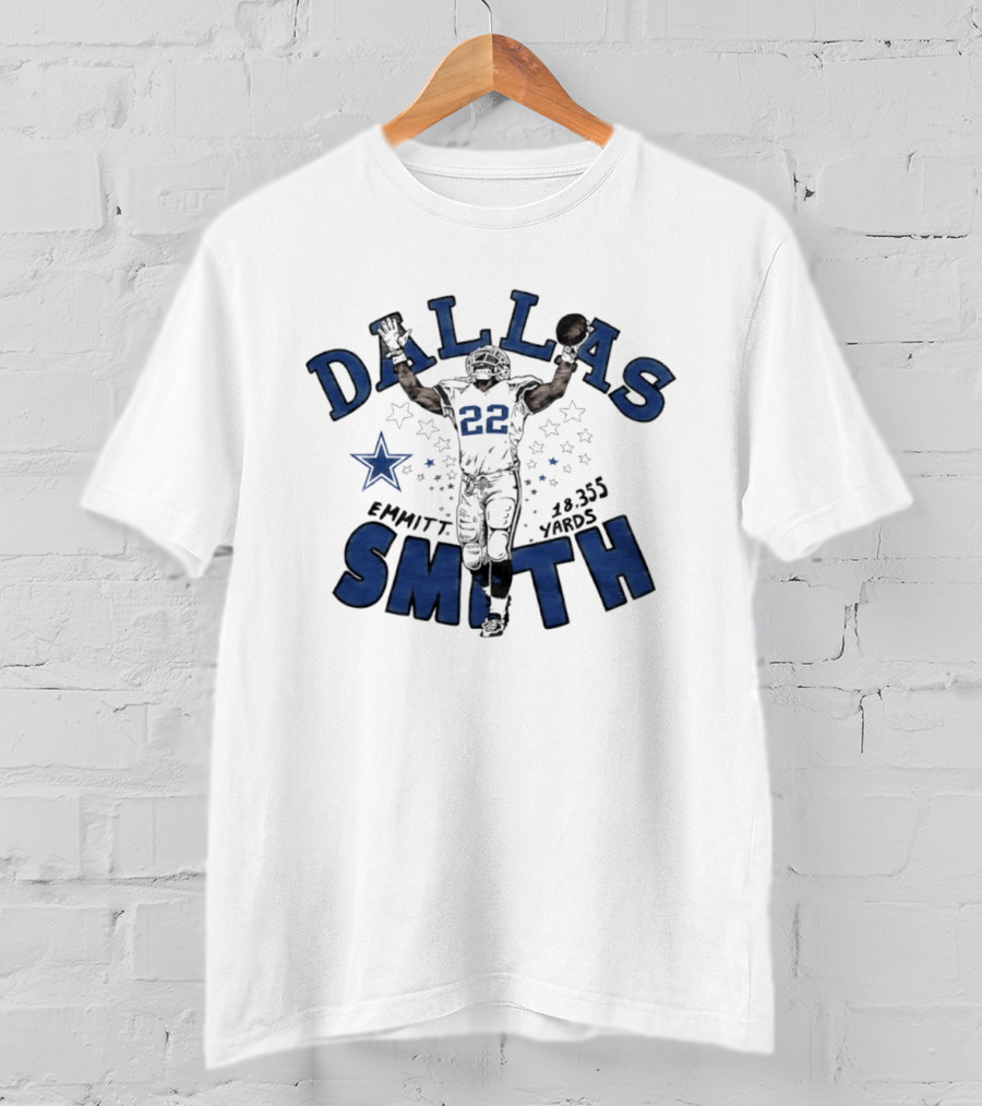 Dallas Cowboys Emmitt Smith 22 18355 Yards Star Player T-Shirt