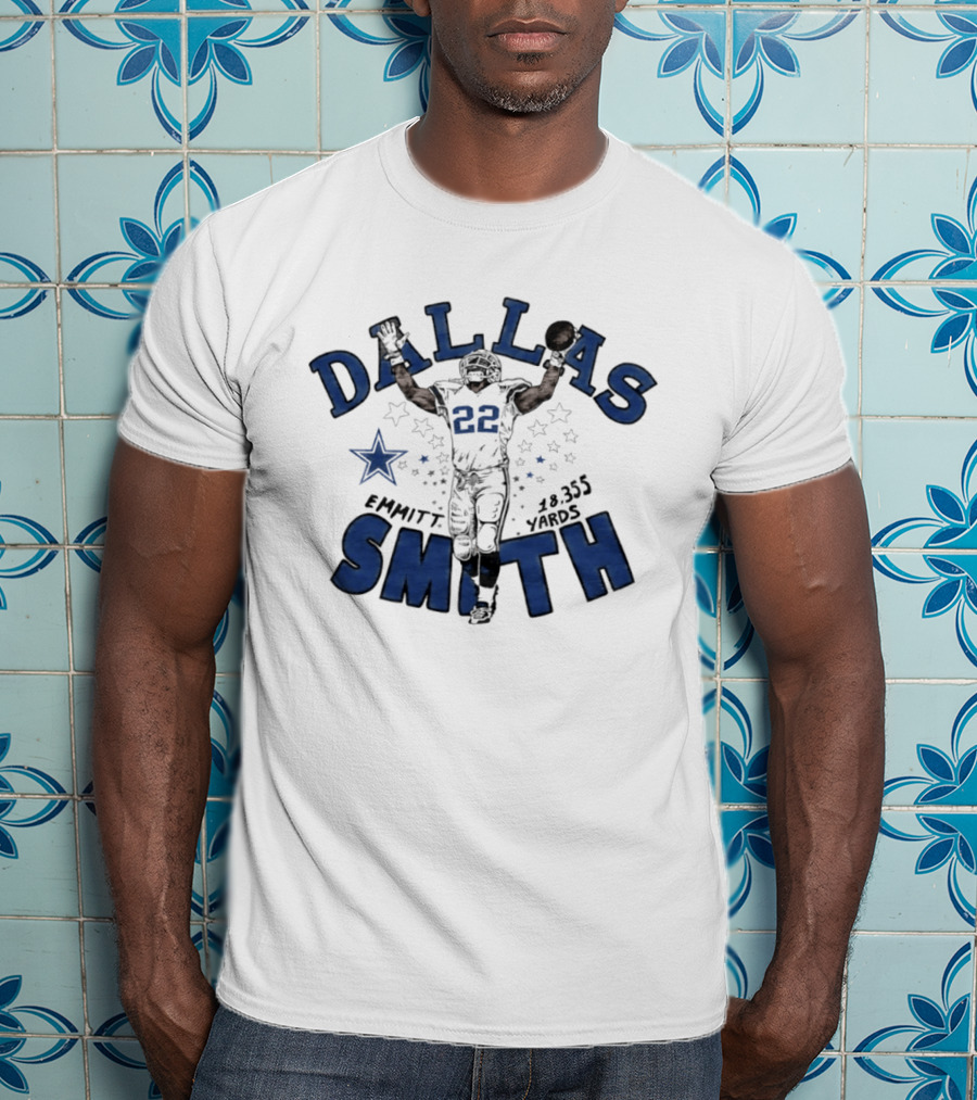 Dallas Cowboys Emmitt Smith 22 18355 Yards Star Player T-Shirt