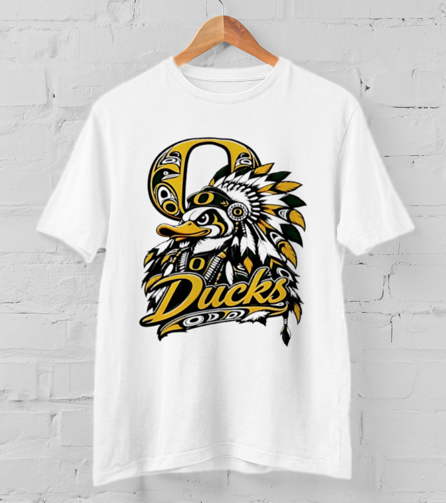 Oregon Ducks Native American Headdress Tribal T-Shirt