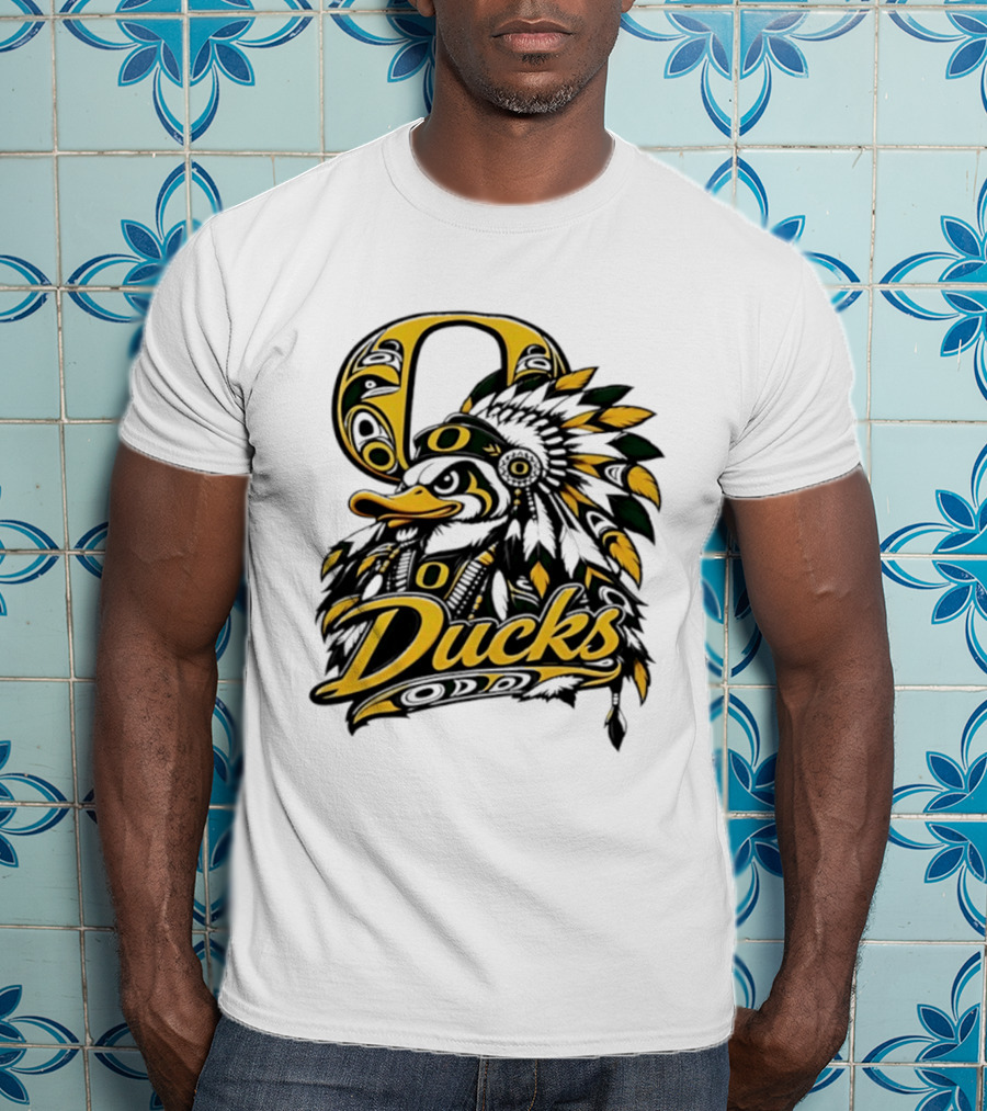 Oregon Ducks Native American Headdress Tribal T-Shirt