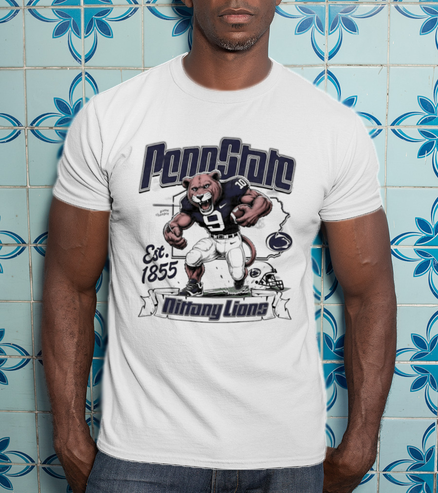 Penn State Nittany Lions Mascot Football Est 1855 T-Shirt