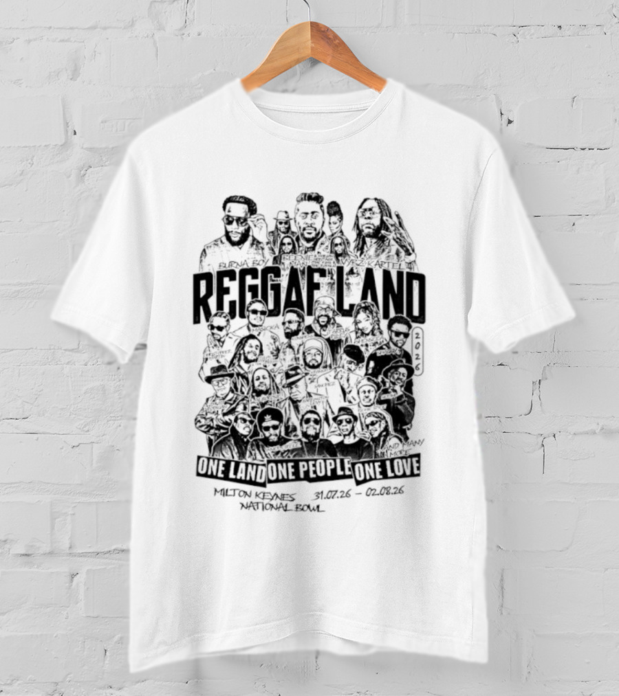 Reggae Land 2026 One Land One People One Love Bandana Army Jacket Rasta Roots Celebration T-Shirt