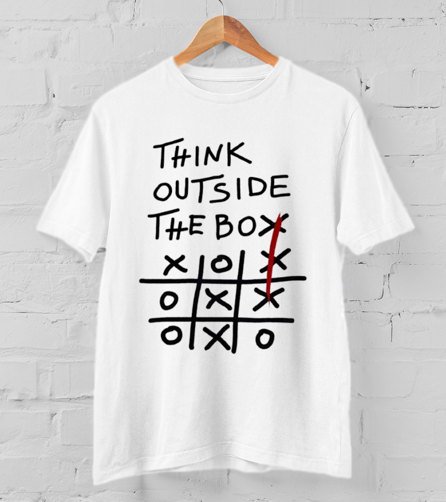 Think Outside The Box Tic Tac Toe Creativity Strategy Game Winning Move T-Shirt