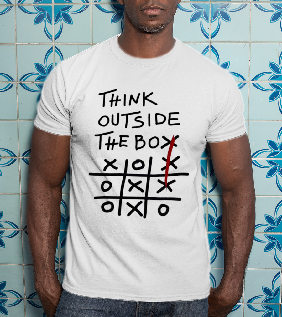 Think Outside The Box Tic Tac Toe Creativity Strategy Game Winning Move T-Shirt