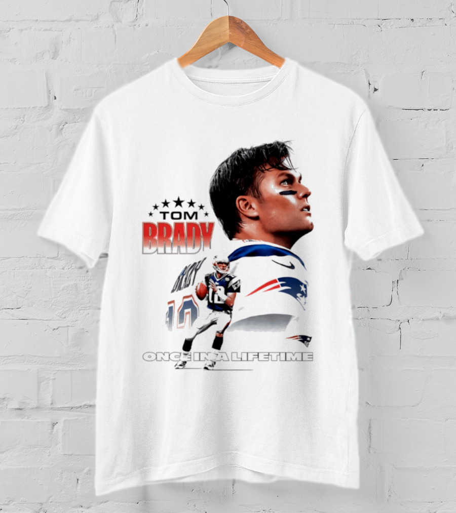 Tom Brady New England Patriots Once In A Lifetime Stars Collage T-Shirt