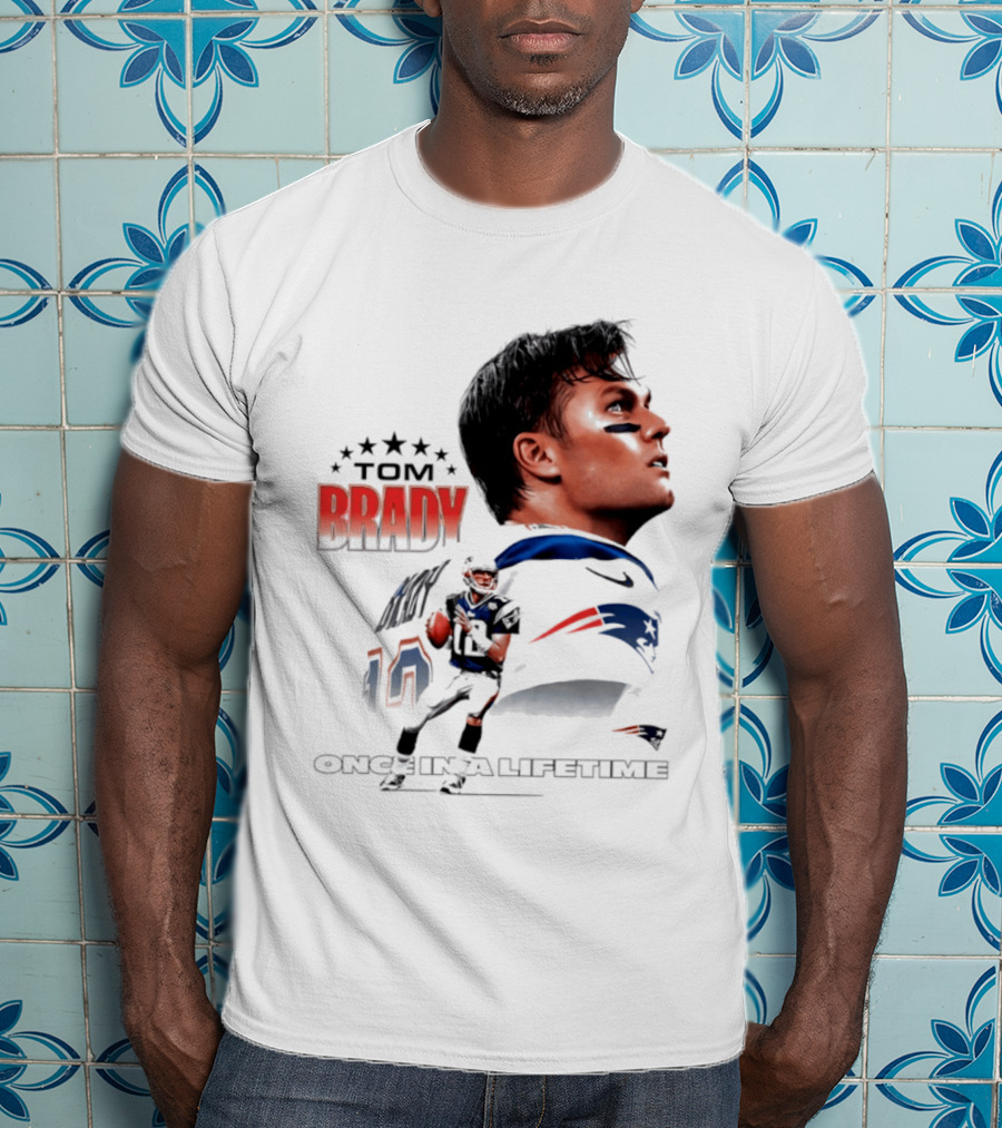 Tom Brady New England Patriots Once In A Lifetime Stars Collage T-Shirt