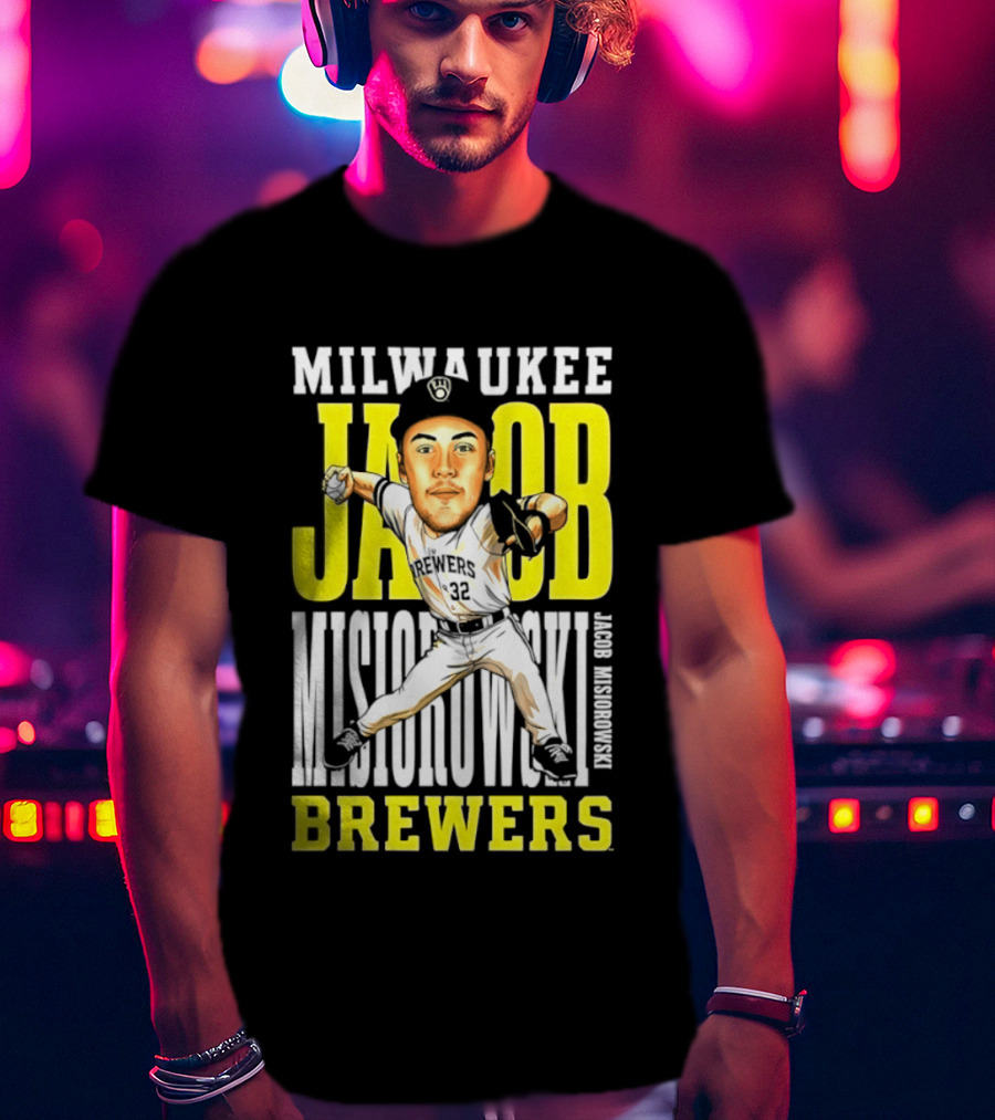 Milwaukee Brewers Jacob Misiorowski Caricature 2026 MLB T-Shirt
