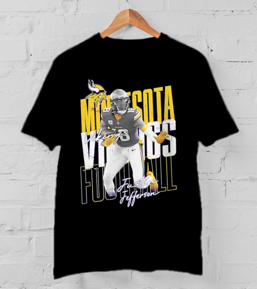 Minnesota Vikings Football Legends Justin Jefferson Iconic 18 T-Shirt