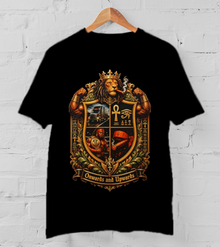 Onwards And Upwards Egyptian Ankh Lion King Smoking Cigar Truck T-Shirt