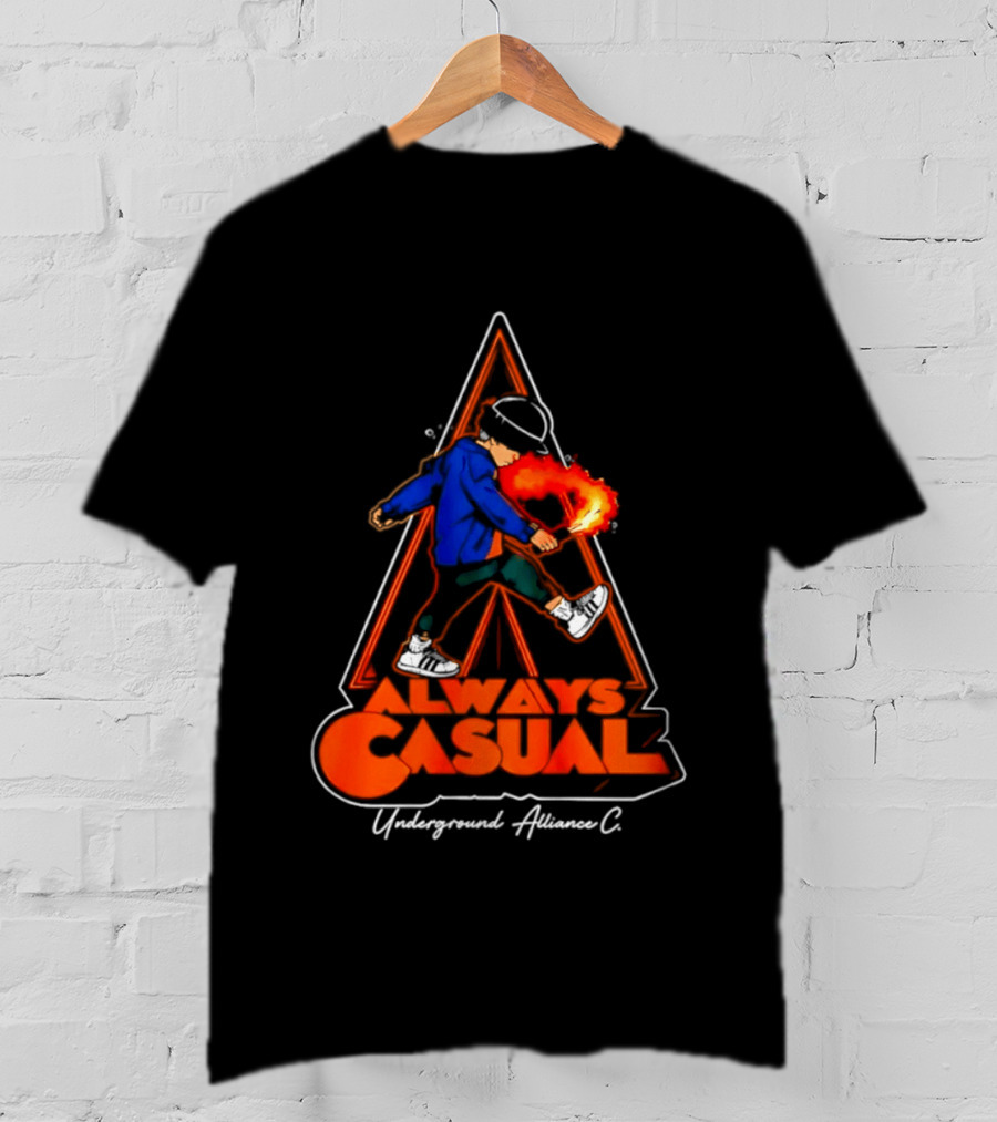 Always Casual Underground Alliance C Youth Flare Fire Backpack Street T-Shirt