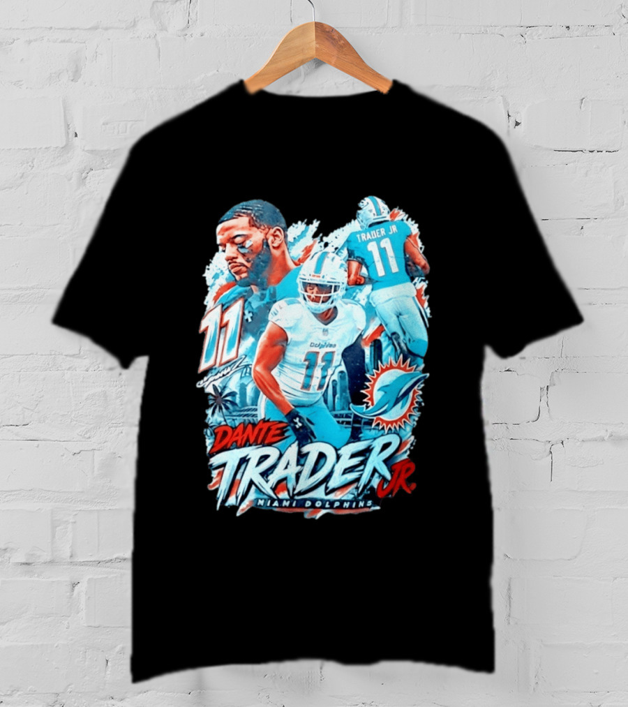 Dante Trader Jr 11 Miami Dolphins Football Player T-Shirt