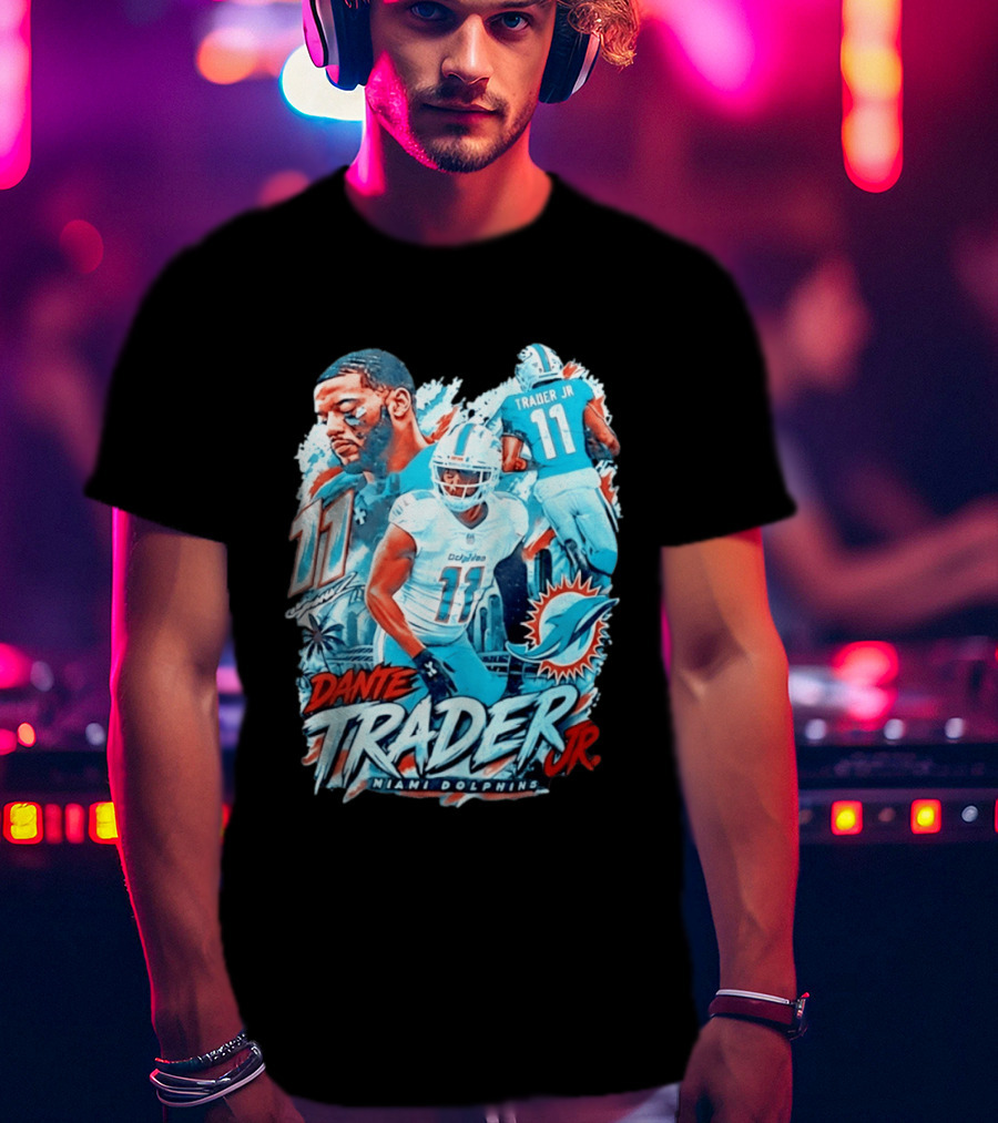 Dante Trader Jr 11 Miami Dolphins Football Player T-Shirt