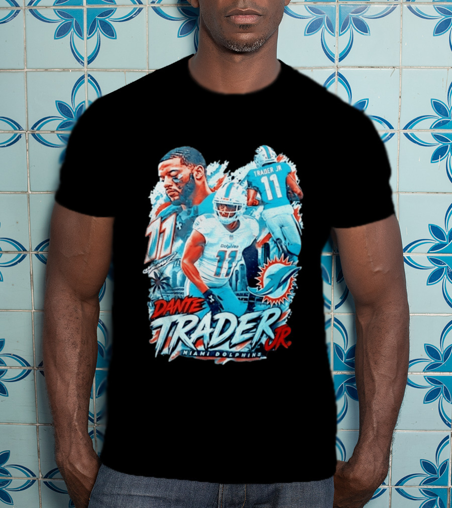 Dante Trader Jr 11 Miami Dolphins Football Player T-Shirt