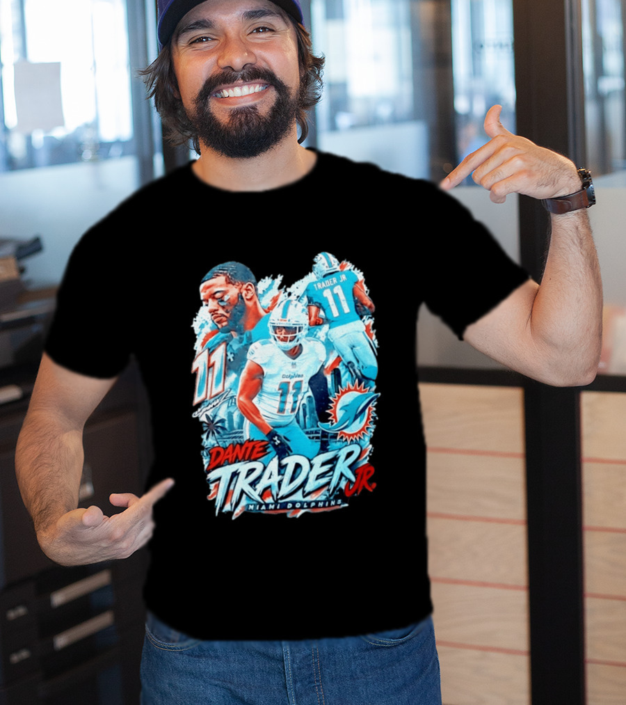 Dante Trader Jr 11 Miami Dolphins Football Player T-Shirt