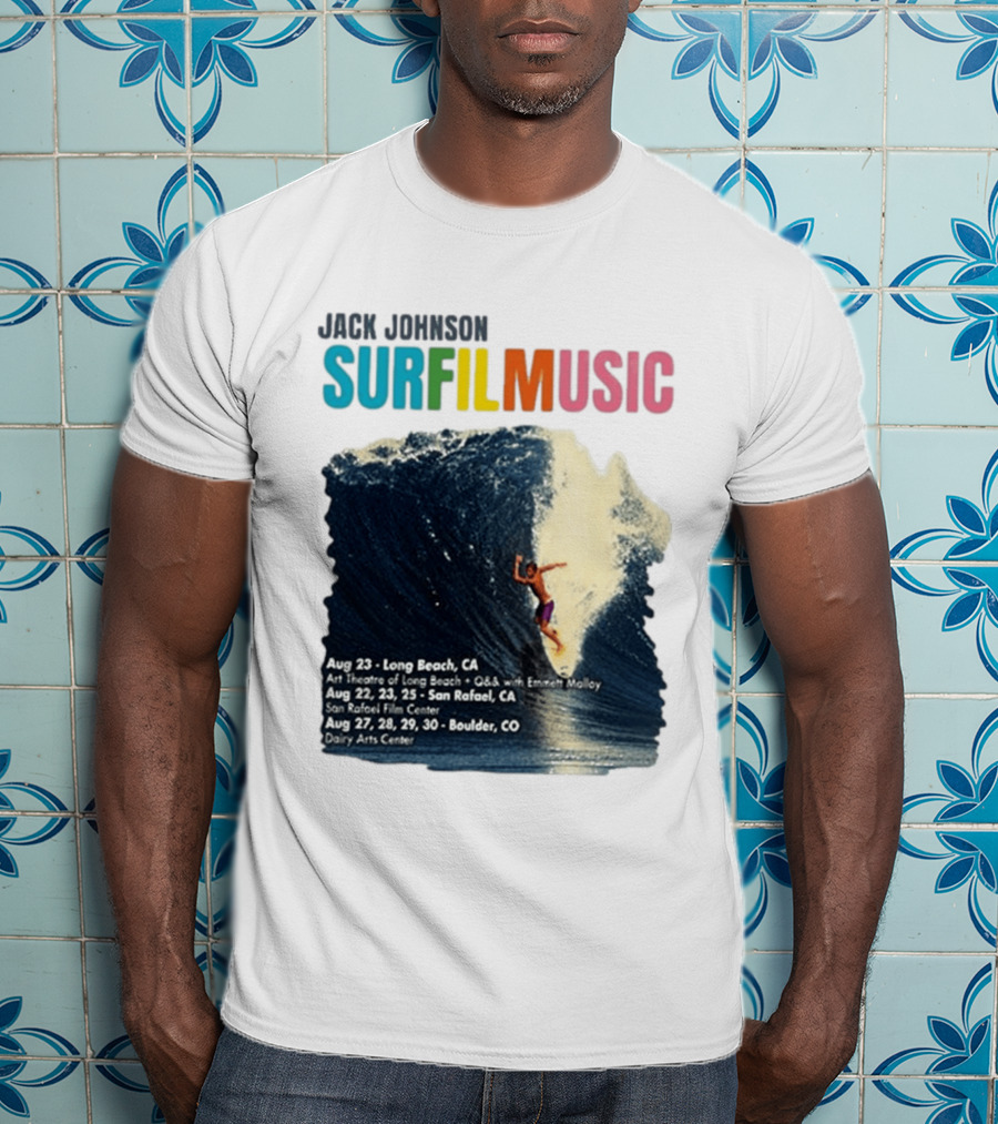 Jack Johnson Surf Film Music Long Beach Art Theatre Aug 23 2026 T-Shirt