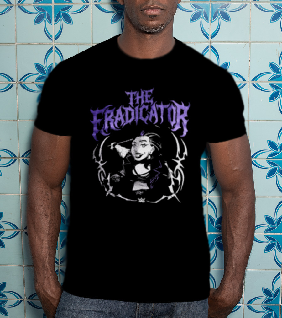 The Eradicator Rhea Ripley Gothic Font Purple Smoky T-Shirt