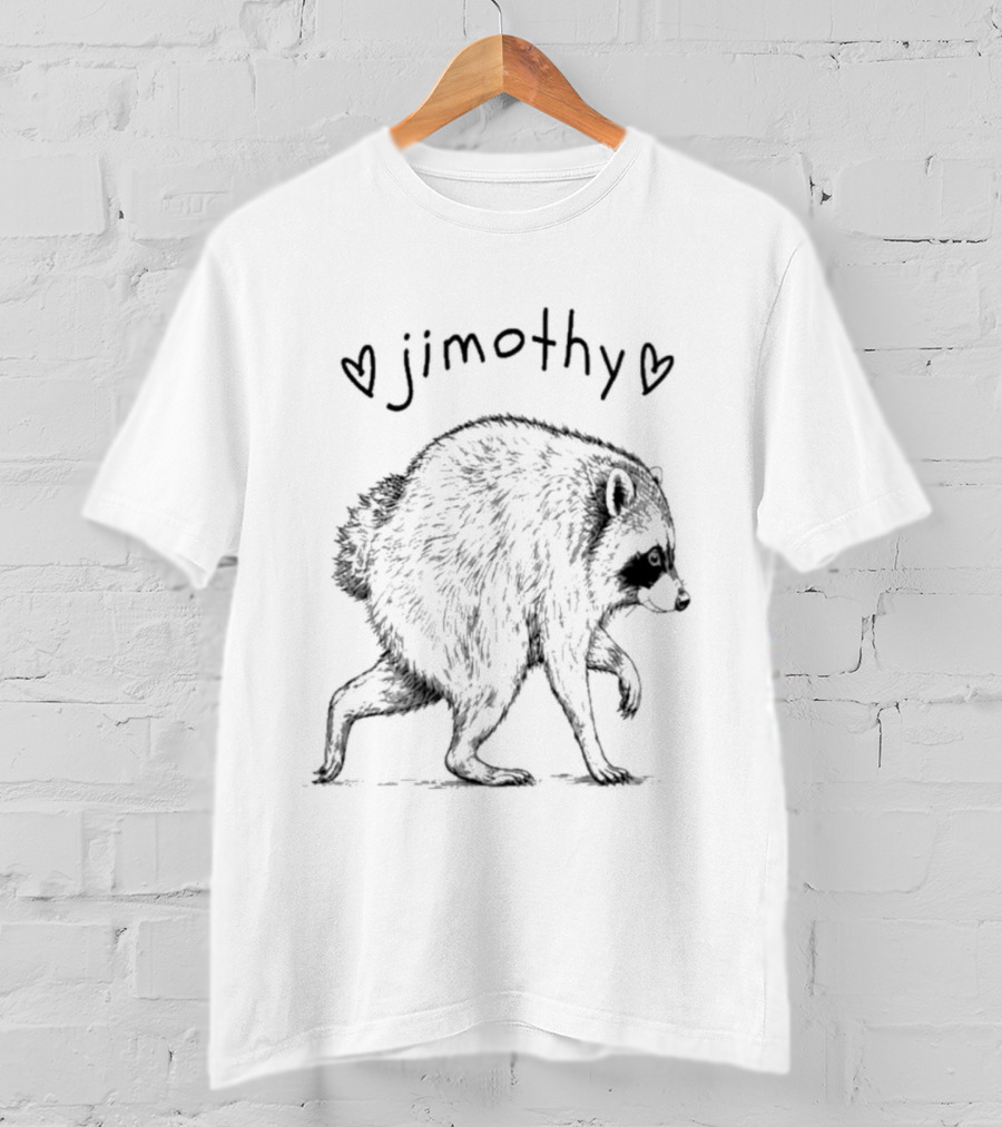 Jimothy Raccoon With Hearts Woodland Animal T-Shirt