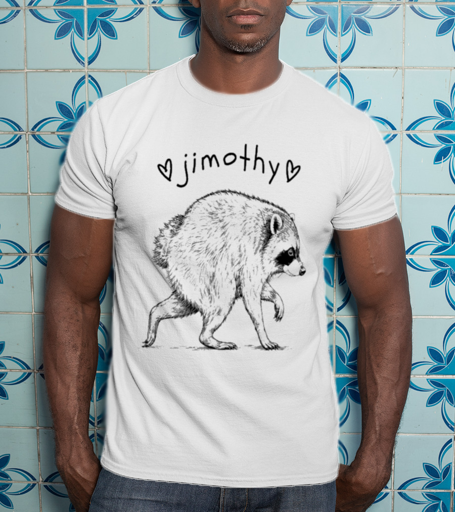 Jimothy Raccoon With Hearts Woodland Animal T-Shirt