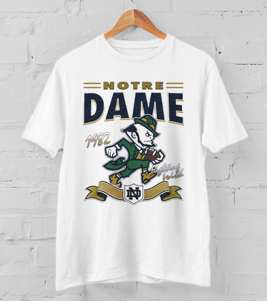 Notre Dame Fighting Irish Leprechaun 1982 Vintage Football T-Shirt