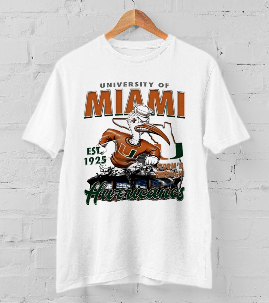 University Of Miami Hurricanes Est 1925 Storm'N Through T-Shirt