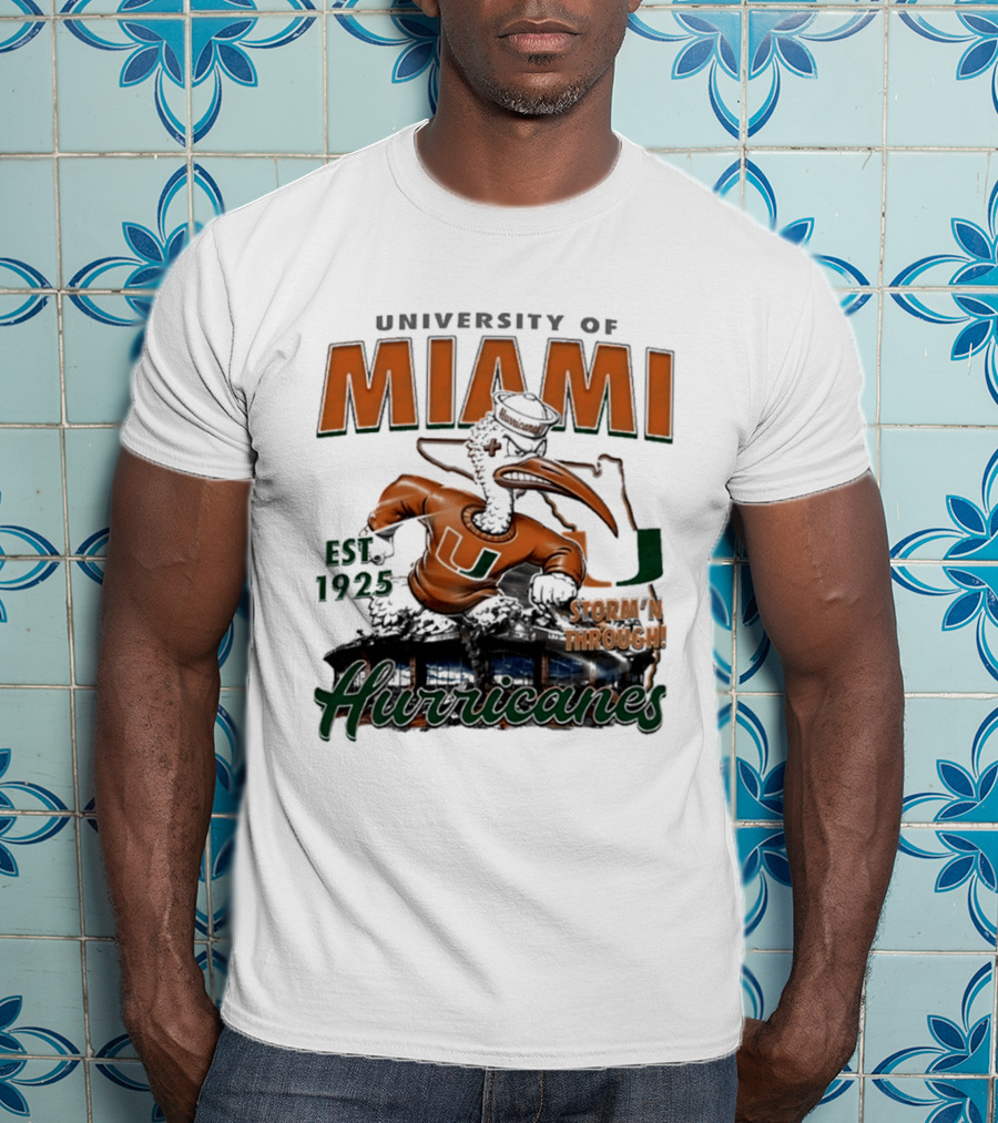 University Of Miami Hurricanes Est 1925 Storm'N Through T-Shirt