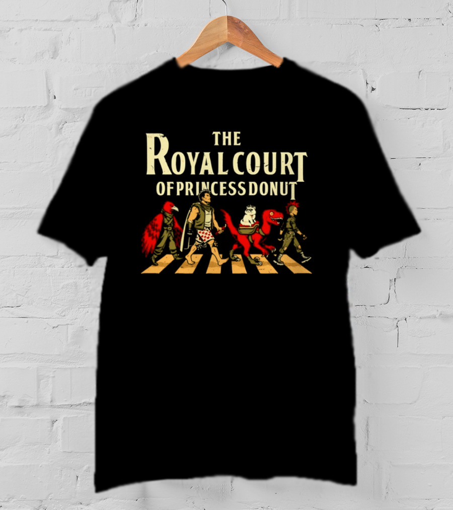 The Royal Court Of Princess Donut Abbey Road Style Walking Medieval Fantasy Characters T-Shirt
