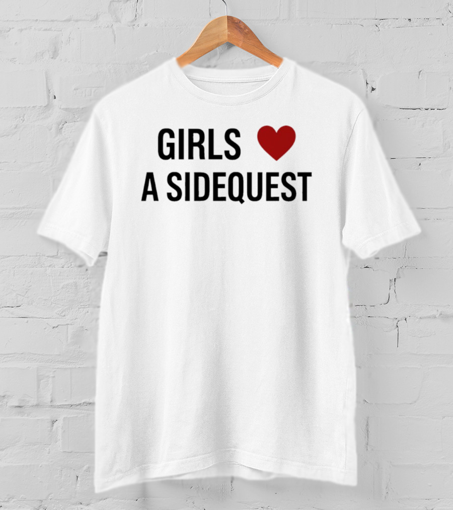 Girls Heart A Sidequest Gaming Humor T-Shirt
