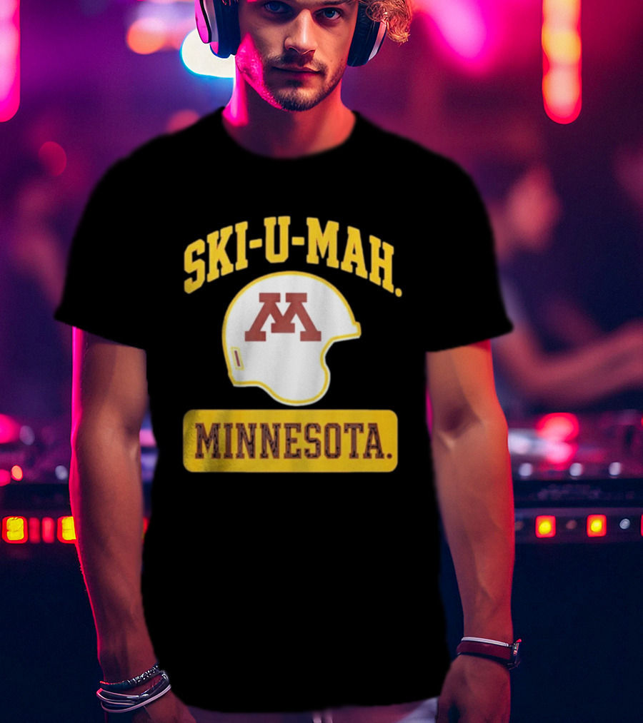 Mills Armbruster Ski U Mah Minnesota Football Helmet T-Shirt