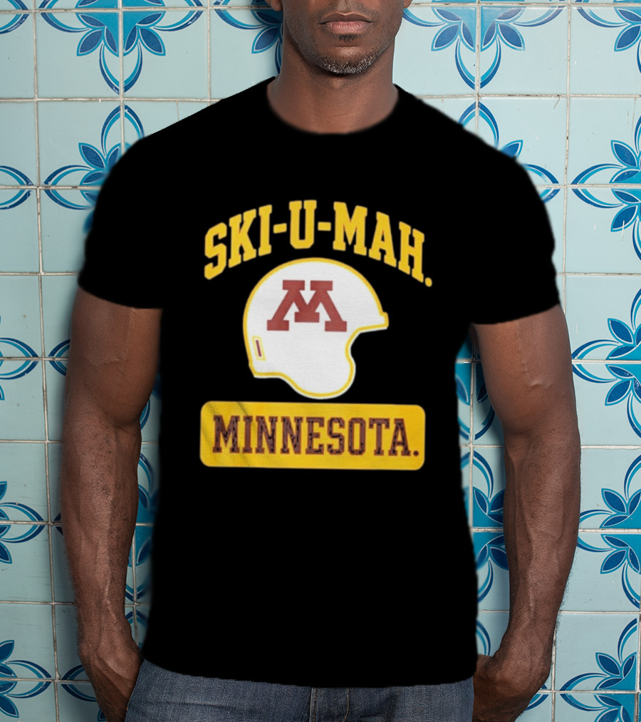 Mills Armbruster Ski U Mah Minnesota Football Helmet T-Shirt