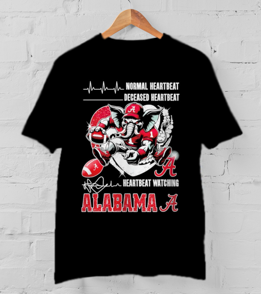 Alabama Crimson Tide Heartbeat Ing Football Fan Spirit T-Shirt