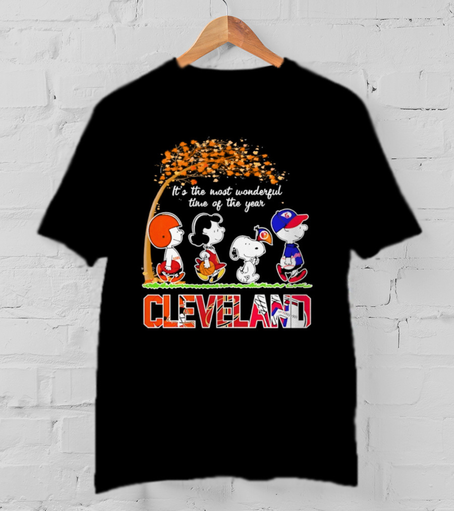 Peanuts Cleveland Sports Most Wonderful Time Of The Year T-Shirt