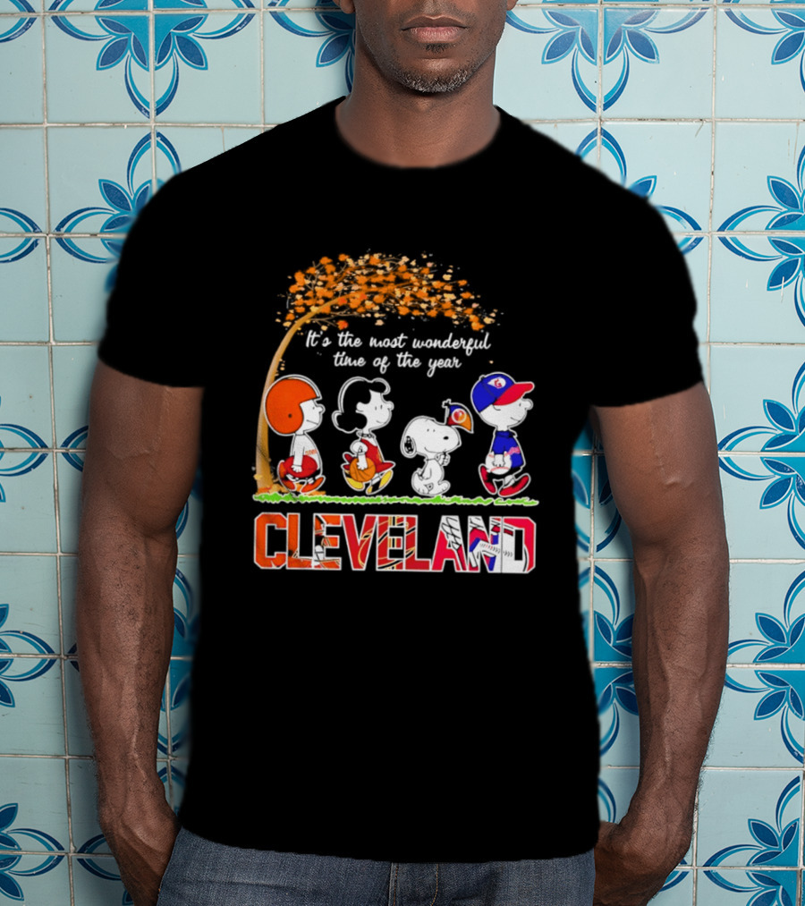 Peanuts Cleveland Sports Most Wonderful Time Of The Year T-Shirt