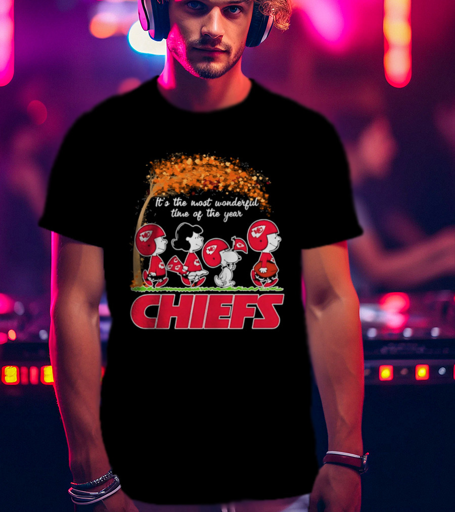Peanuts Kansas City Chiefs Halloween 2026 Most Wonderful Time Of The Year T-Shirt