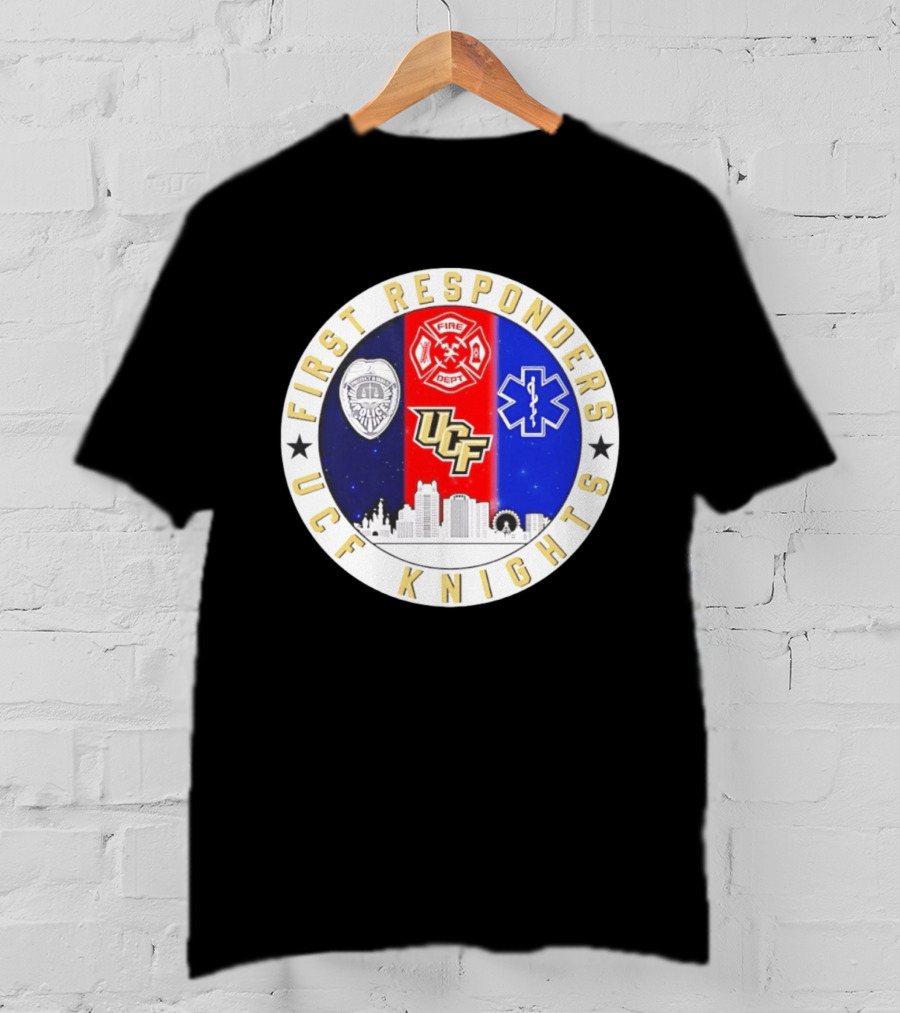 UCF Knights First Responders Orlando Skyline Police Fire EMS T-Shirt