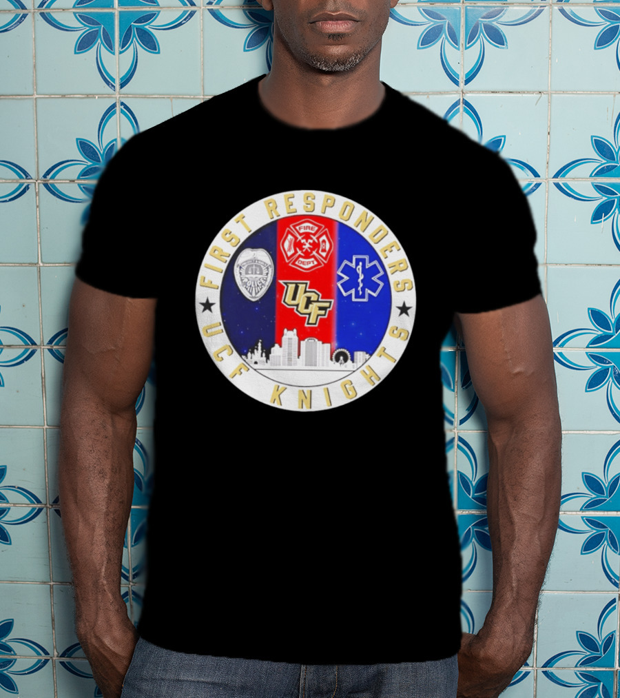 UCF Knights First Responders Orlando Skyline Police Fire EMS T-Shirt