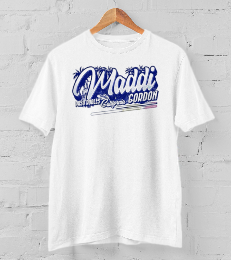 Maddi Gordon Paso Robles California Custom Name Brush Script T-Shirt