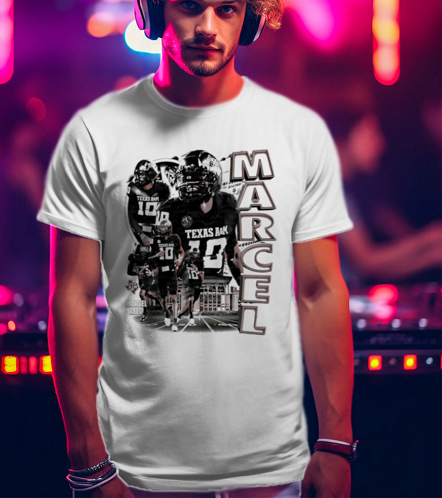 Marcel Reed Texas A&M NCAA Football 10 Aggies Player Collage T-Shirt