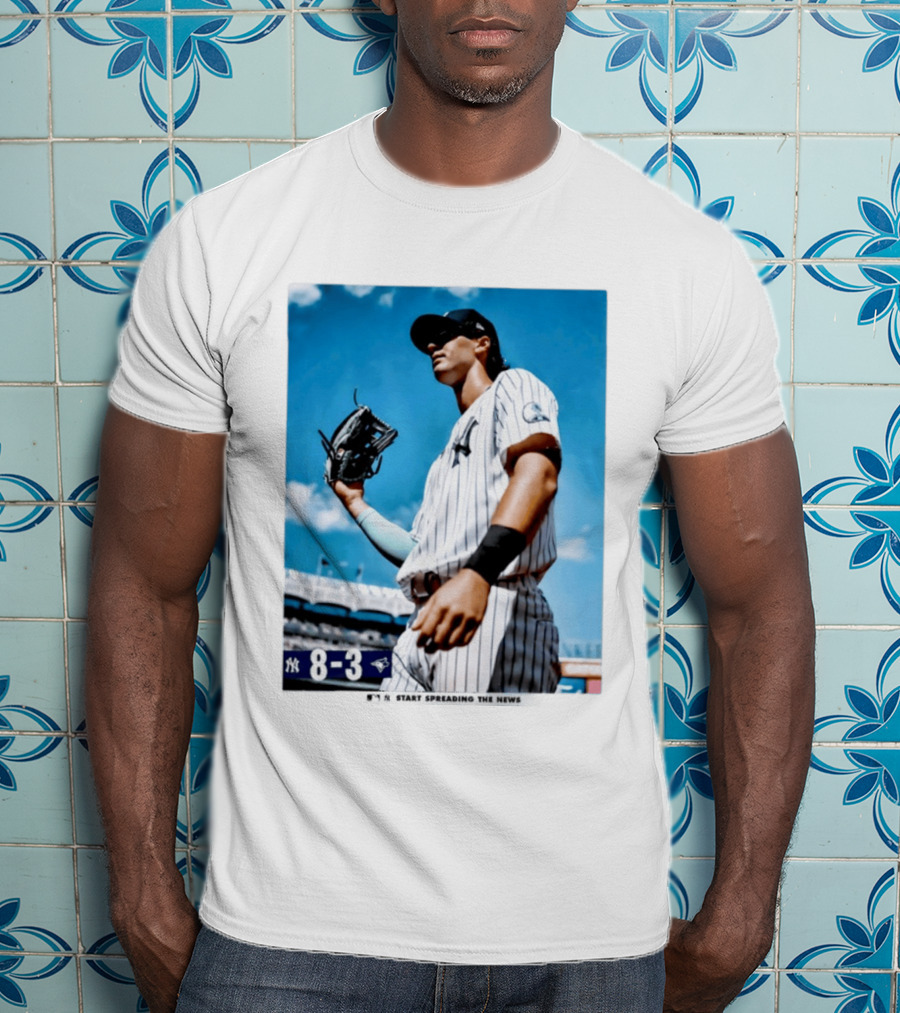 New York Yankees Player 8 3 Start Spreading The News T-Shirt