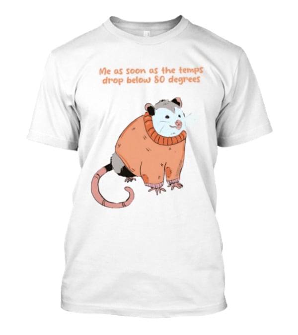 Opossum Cozy Sweater Temps Below 80 Degrees T-Shirt