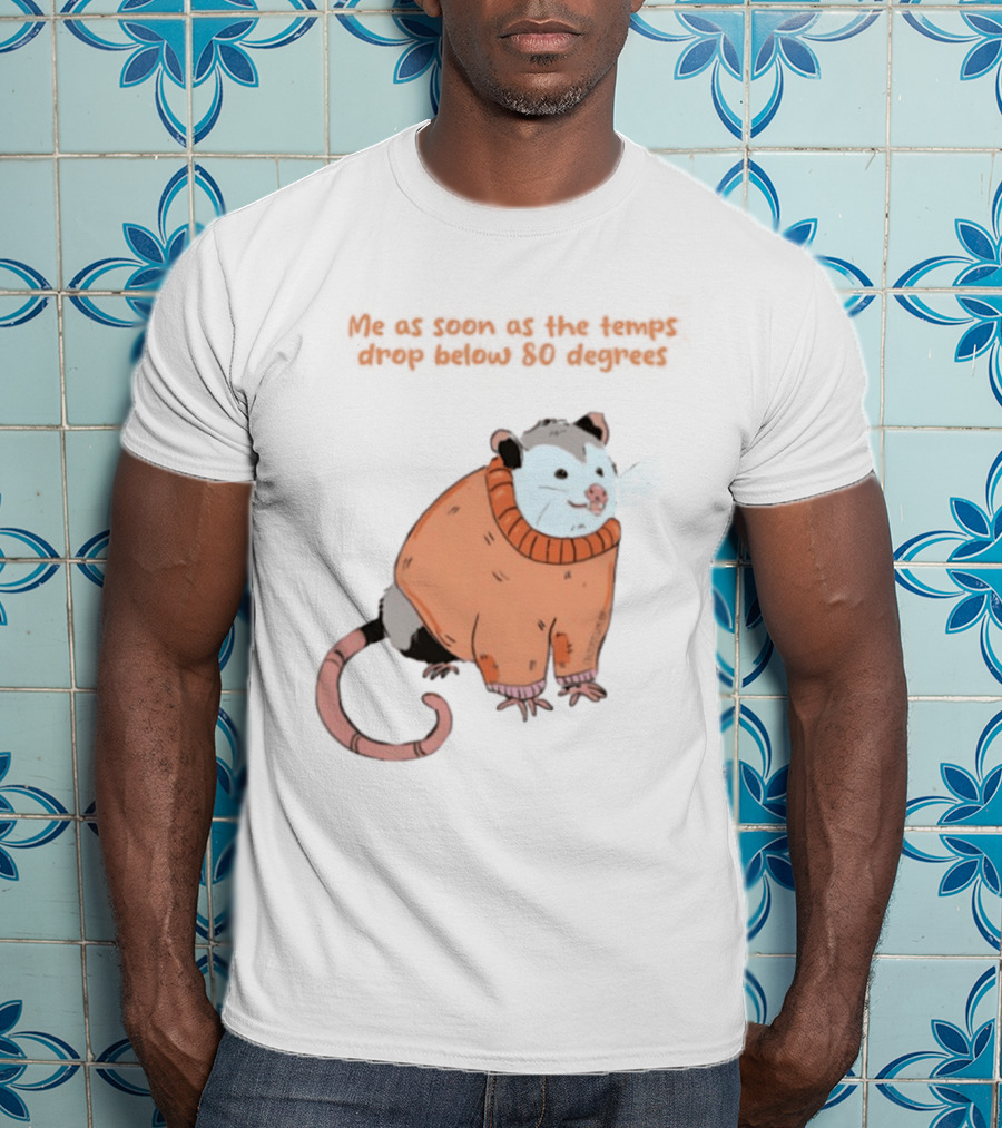 Opossum Cozy Sweater Temps Below 80 Degrees T-Shirt
