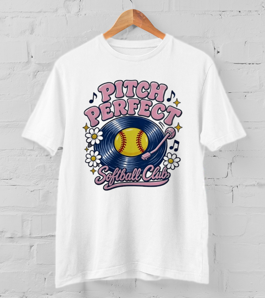 Pitch Perfect Softball Club Vinyl Record T-Shirt